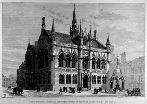 Nye kommunale bygninger, Inverness: Åbnet af hertugen af Edinburgh, fra The Illustrated London News, 28. januar 1882 af English School